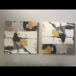 Yellow black white canvas prints